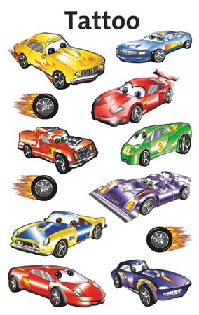 Matrica, tetoválás, 1 ív, 76x120 mm, AVERY ZWECKFORM, "Z-Design No.56685", autók